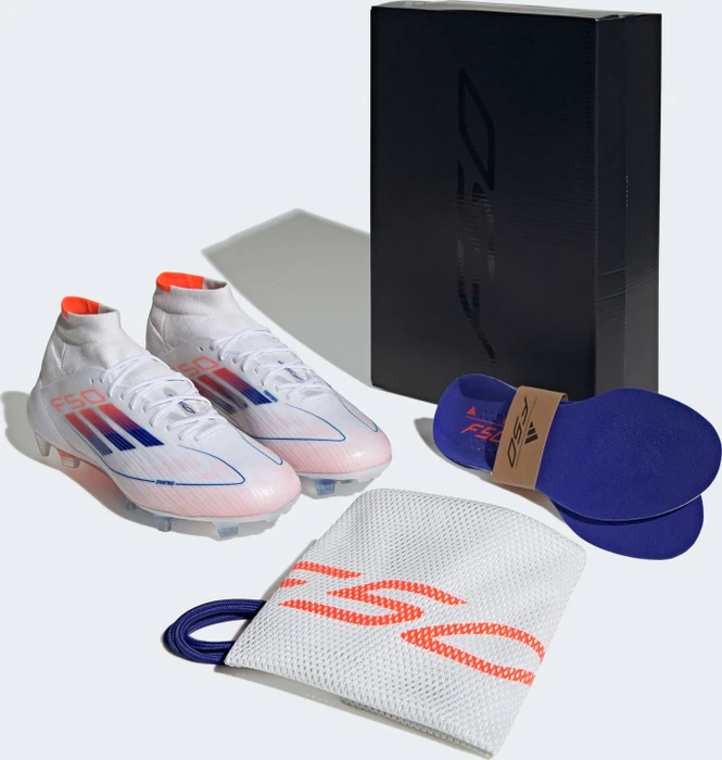 adidas F50 Elite Mid-Cut FG cloud white/lucid blue/solar red (Damen)