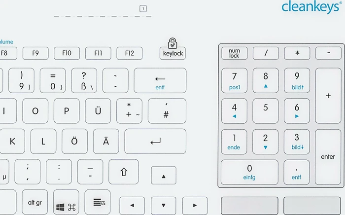 GETT InduKey KR26202 Cleankeys CK5, Touchpad, weiß, USB, DE
