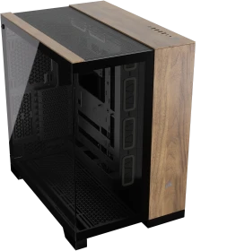 Corsair 6500X, schwarz/Walnuß, Glasfenster