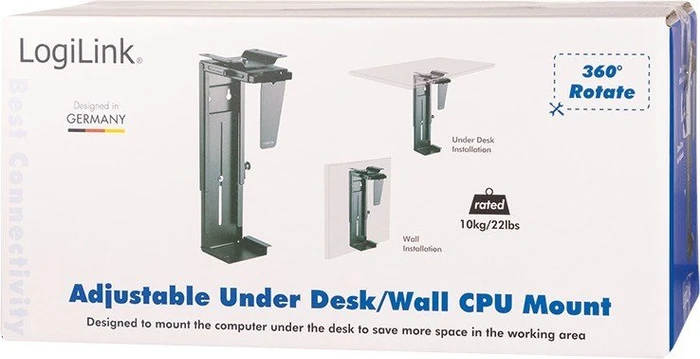 LogiLink PC-Halterung, Untertischmontage, Wandmontage