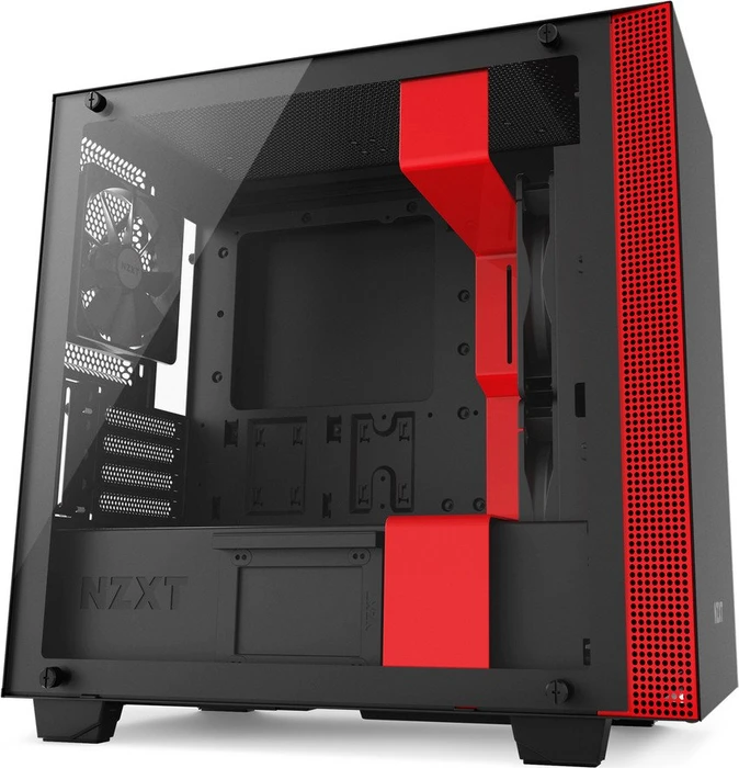 NZXT H400 schwarz/rot, Glasfenster