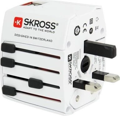 Skross World Travel Adapter MUV USB (AC), weiß