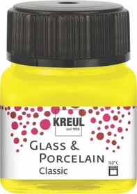 Kreul Glass & Porcelain Classic Glas- und Porzellanmalfarbe, kanariengelb, 20ml