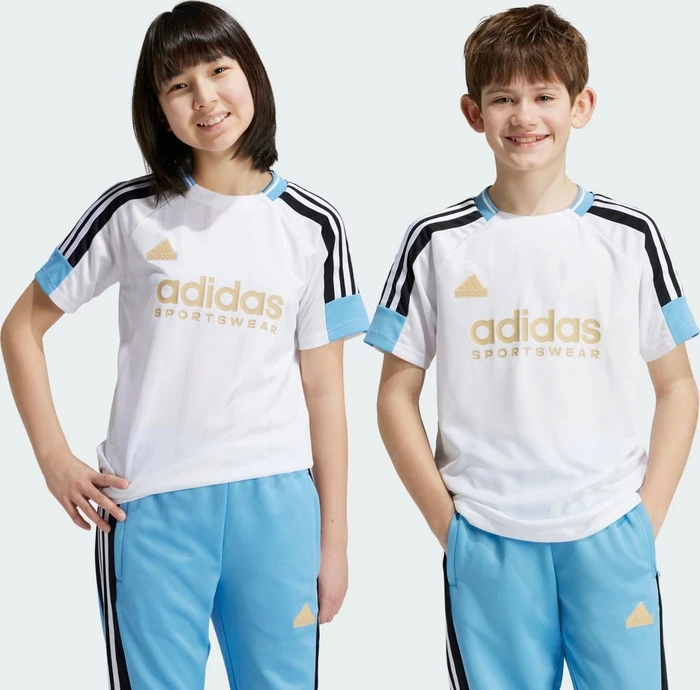 adidas Tiro Nations Pack T-Shirt kurzarm white/light blue/black/hazy beige (Junior)