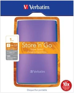 Verbatim Store 'n' Go Portable violett 1TB, USB 3.0
