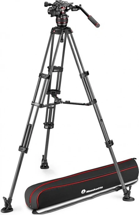 Manfrotto MVK608TWINMC Nitrotech 608 Carbon Video-Stativ mit Mittelspinne