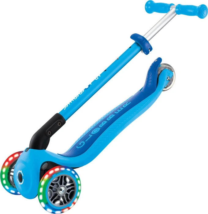 Globber Primo Foldable Lights Kickboard sky blue