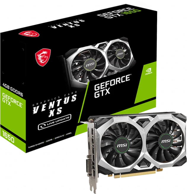 MSI GeForce GTX 1650 D6 Ventus XS V2, 4GB GDDR6, DVI, HDMI, DP