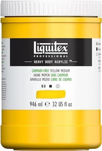 Liquitex Professional Heavy Body Acrylic cadmium-free yellow medium, 946ml