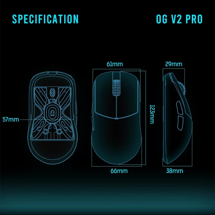 Lamzu Atlantis OG V2 PRO Wireless Gaming Mouse Miami Blue, USB