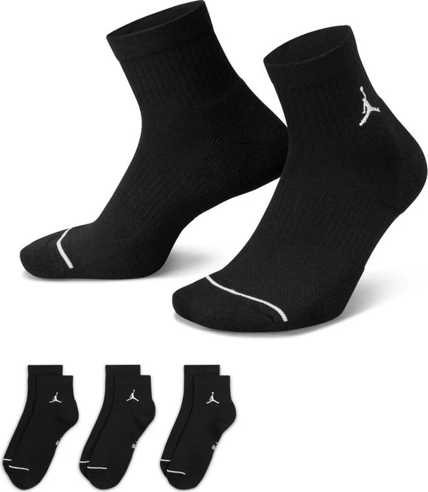 Nike Jordan Everyday Ankle Socken schwarz/weiß, 3 Paare