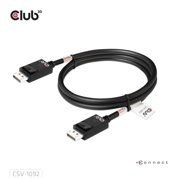 Club 3D DisplayPort 2.1 Kabel DP80 schwarz, 1.60m