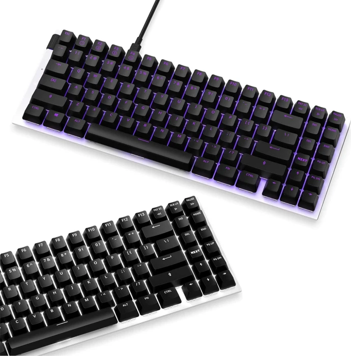 NZXT Function MiniTKL, matt weiß, LEDs RGB, hot-swap, Gateron RED, USB, FR