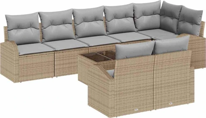 vidaXL Polyrattan Gartensofa Lounge-Set, 9-tlg.