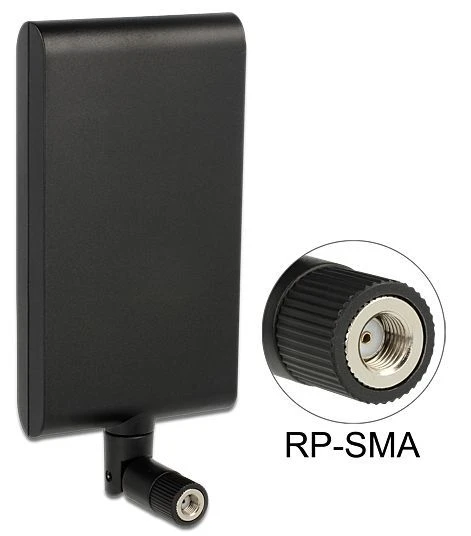 DeLOCK WLAN ac/a/b/g/n Antenne, 7.50-10dBi, RP-SMA, direktional, schwarz