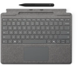 Microsoft Surface Pro Keyboard Slim Pen 2 Bundle mit Copilot-Taste, Platin, DE