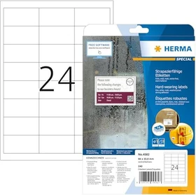 Herma Folienetiketten, 66x33.8mm, wetterfest, weiß, matt, 10 Blatt (240 Etiketten)
