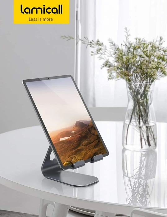 Lamicall Tablet Stand S, Aluminium Tablet- und Smartphone-Ständer, Tablet-Stand 4-13", grau, verstellbar