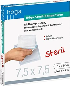 Höga Steril-Kompressen 8-fach, 7.5 x 7.5cm, 10 Stück