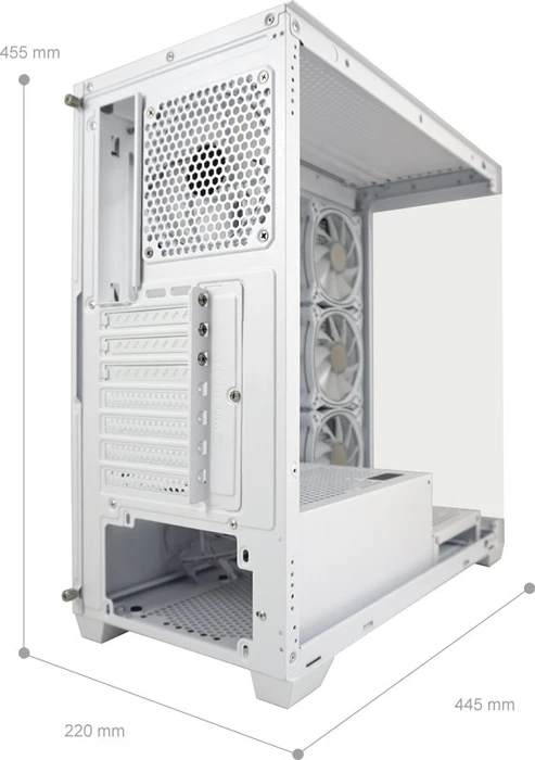 LC-Power Gaming 715W Seamless_Pale_X, weiß, Glasfenster