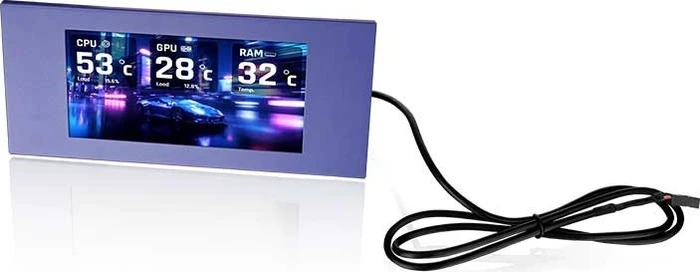 Thermaltake LCD Panel Kit 6.0" für Thermaltake View 600 TG, Monitor Kit, Future Dusk