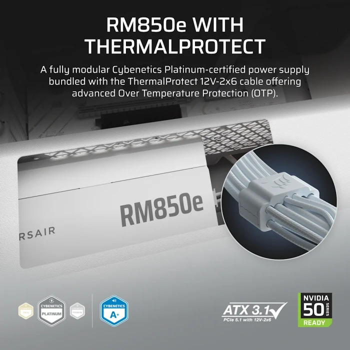 Corsair RMe Series (3rd Gen) ThermalProtect RM850e White 850W, ATX 3.1