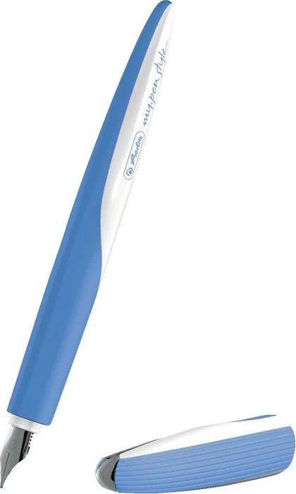 Herlitz my.pen style weiß/baltic blue, rechte Hand/linke Hand, mittel