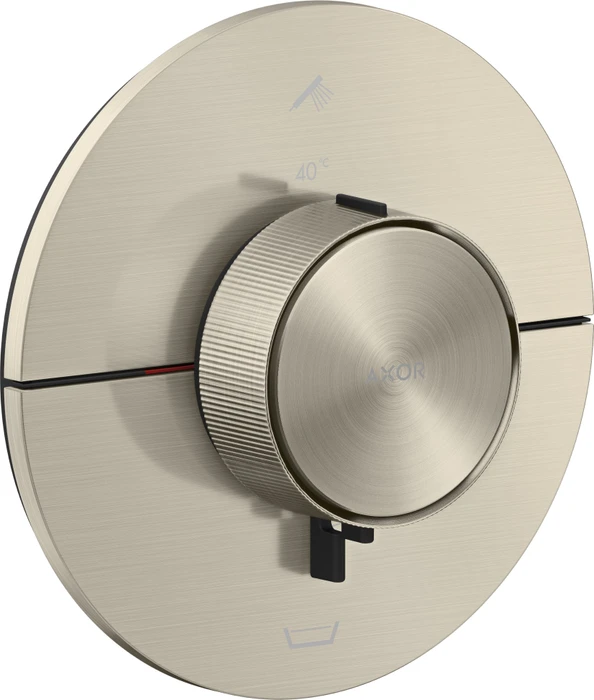 Hansgrohe Axor ShowerSelect ID rund Thermostat für 2 Verbraucher mit integrierter EN1717 Sicherungskombi brushed nickel