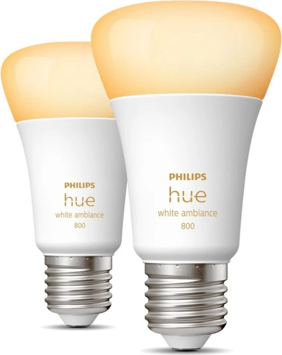 Philips Hue White Ambiance 800 LED-Bulb E27 6W, 2 Stück