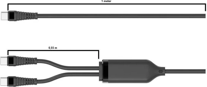MicroConnect USB-C 2.0 Y-Kabel, 100W, USB-C [Stecker] auf 2x USB-C [Stecker], 1.5m, schwarz