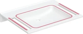 Geberit Publica Waschtisch 70x55cm, eckiges Design, ohne Hahnloch, ohne Überlauf, mit Ausschnitten, demenzgerecht, weiß