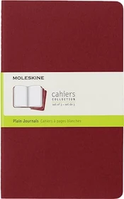 Moleskine Cahier Notizheft, 130x210mm, glatt, fester Einband Large, rot, 40 Blatt, 3er-Pack