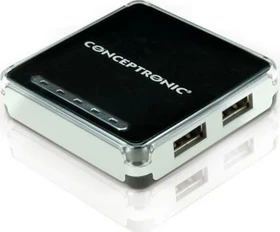 Conceptronic USB-Hub, 4x USB-A 2.0, USB 2.0 Mini-B [Buchse] (C4USB2)