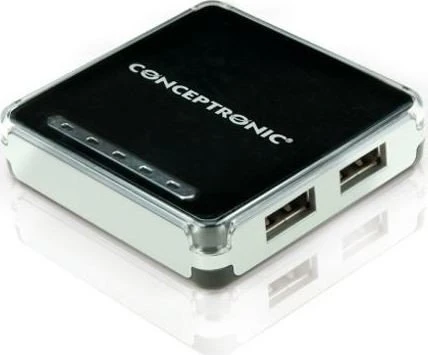 Conceptronic USB-Hub, 4x USB-A 2.0, USB 2.0 Mini-B [Buchse]