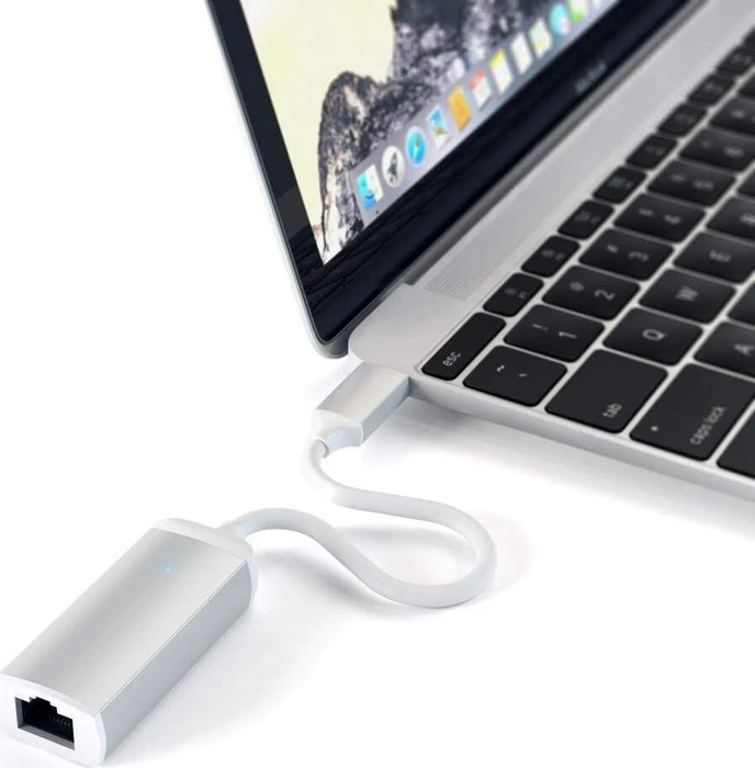 Satechi Gigabit Ethernet Adapter LAN-Adapter, silver, USB-C 3.0 [Stecker]
