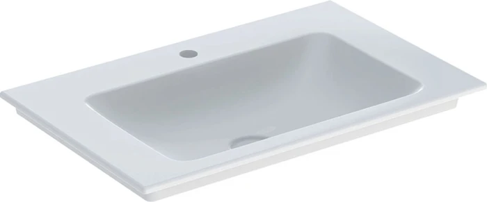 Geberit ONE Möbelwaschtisch Abgang vertikal 75cm, Hahnloch mittig, weiß/KeraTect