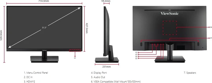 ViewSonic VA3209-2K-MHD, 31.5"