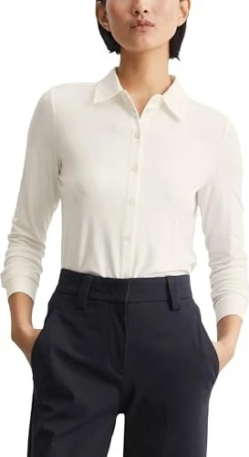 Marc O'Polo Regular Jersey Lenzing Ecovero Hemd langarm off white (Damen)