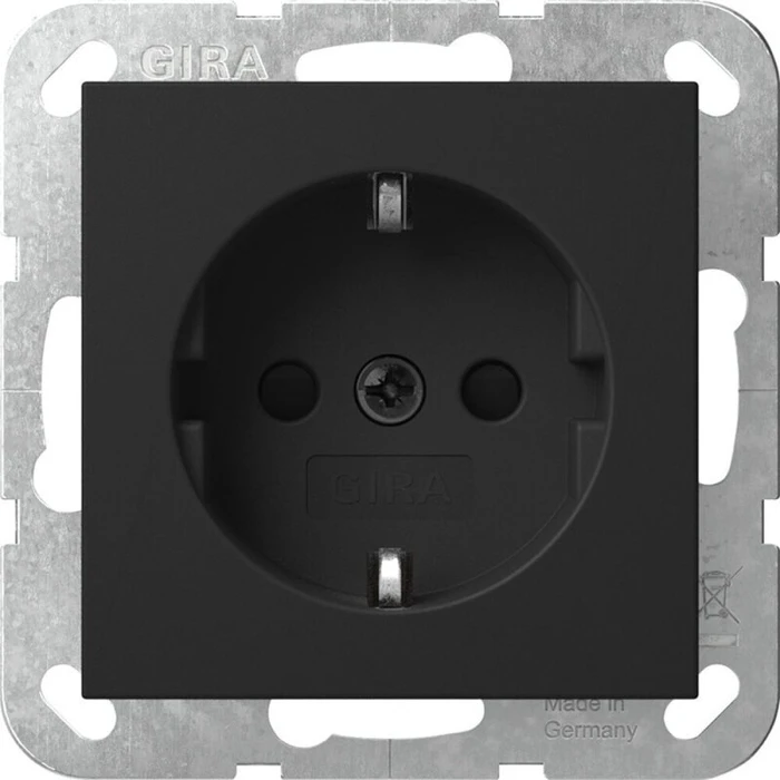 Gira System 55 SCHUKO-Steckdose, schwarz matt