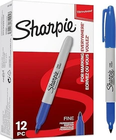 Sharpie Fine Point Permanentmarker blau, 12er-Pack