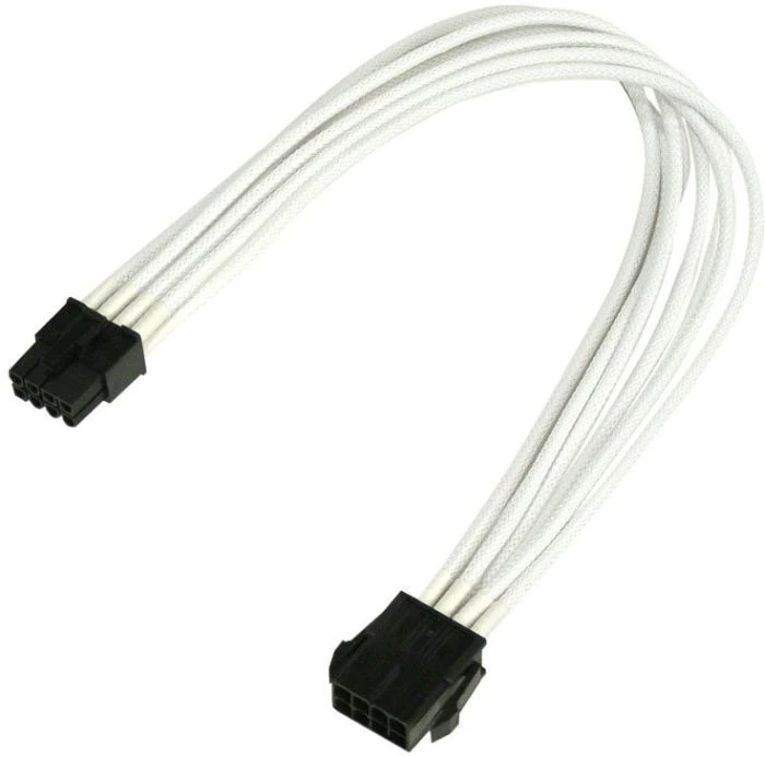 Nanoxia 8-Pin PCIe Verlängerung 30cm, sleeved weiß