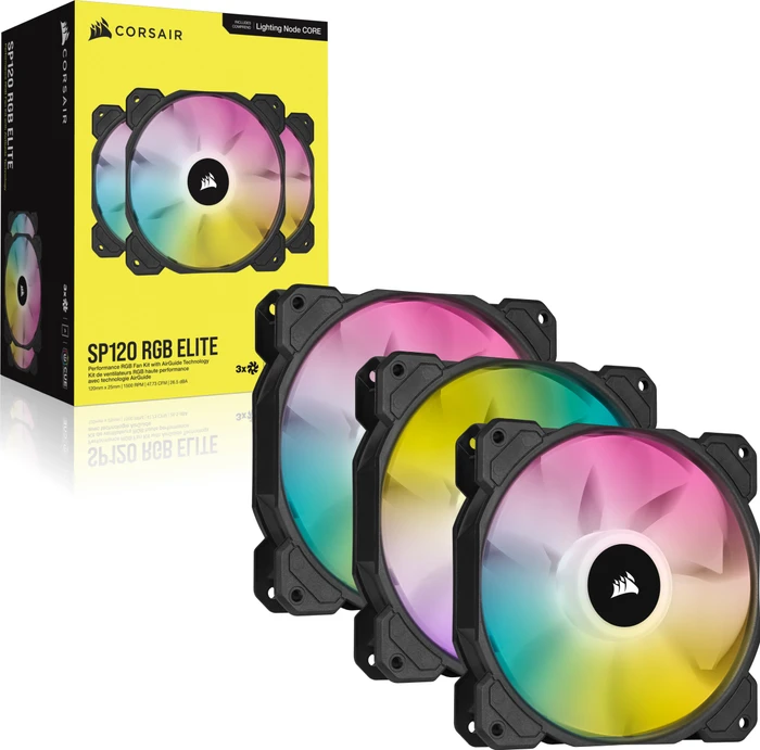 Corsair SP Series iCUE SP120 RGB Elite Triple Fan Kit, schwarz, LED-Steuerung, 120mm, 3er-Pack