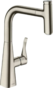 Hansgrohe Metris Select M71 240 1jet ausziehbar mit Schlauchbox edelstahl finish