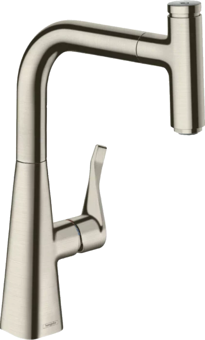 Hansgrohe Metris Select M71 240 1jet ausziehbar mit Schlauchbox edelstahl finish