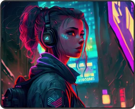 Sharkoon Skiller SGP50 D1, Mouse Mat XL, 444x355mm, Cyber-Girl with Headset