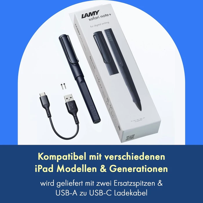 Lamy safari note+ steel black für Apple iPad, blau