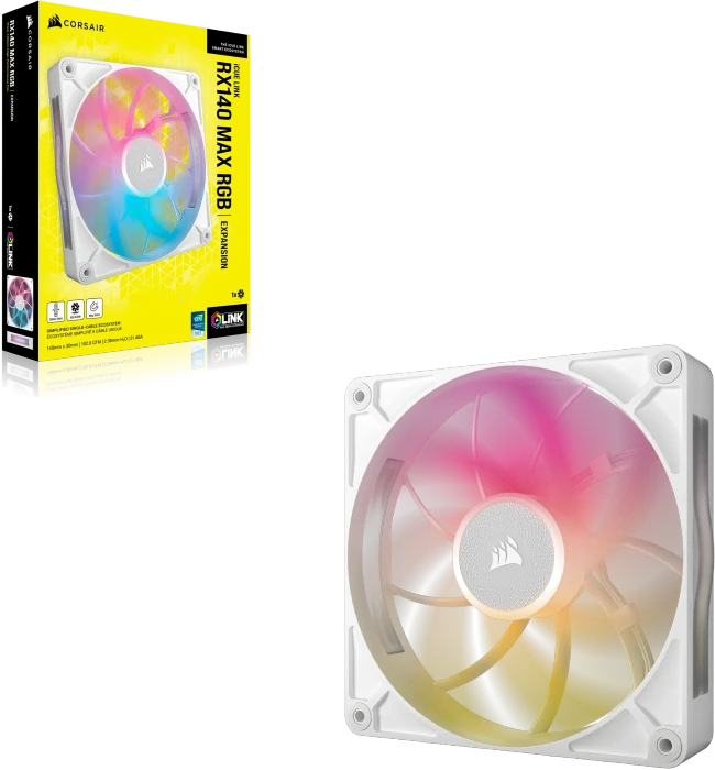 Corsair iCUE LINK RX140 Max RGB Expansion Kit, weiß, 140mm