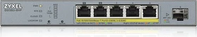 Zyxel GS1350 Desktop Gigabit Smart Switch, 5x RJ-45, 1x SFP, 60W PoLRE (GS1350-6HP)