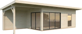 Palmako Andrea 17.1m²+7.9m² Slide Plus Gartenhaus transparent tauchgrundiert