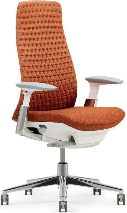 Haworth Fern Digital Knit Bürostuhl, Rahmen weiß, emberglow